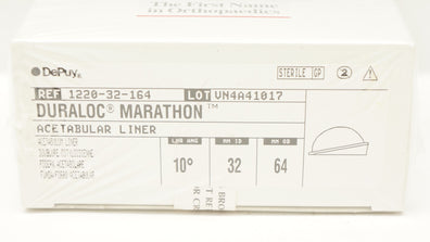 DePuy 1220-32-164 Duraloc Marathon Acetabular Liner 10Degree 32mmID x 64mmOD